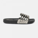 Women Metallic Quilted Sliders